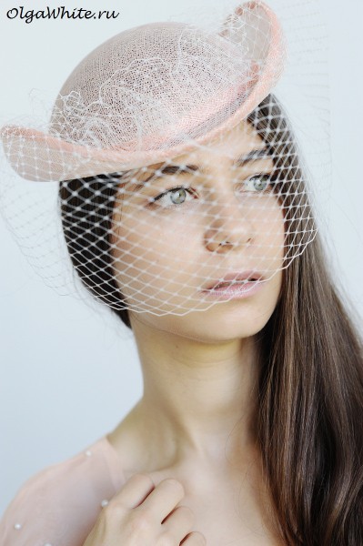 Котелок летняя шляпа купить Женский котелок свадебный с вуалью
