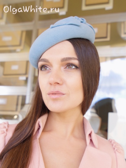 Шляпка голубая женская берет Таблетка купить в Спб в интернет-магазине