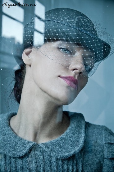 Шляпа котелок женский серый купить с вуалью