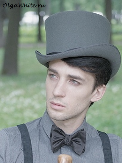 Цилиндр серый-мужская шляпа Купить мужской цилиндр в интернет-магазине