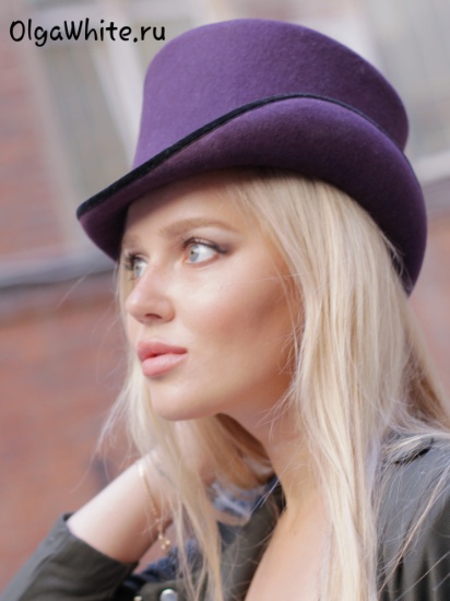 Женский цилиндр купить фиолетовый шляпа