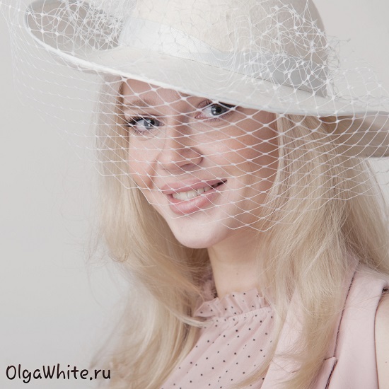 Белая фетровая шляпа купить Широкополая свадебная шляпа с вуалью
