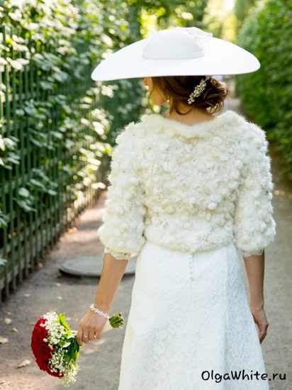 Свадебная белая широкополая шляпа купить