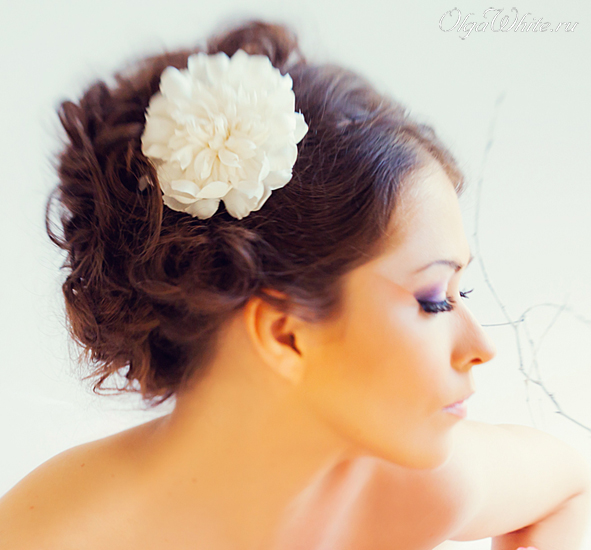 Шелковый пион-свадебный цветок невесты в волосы,прическу купить